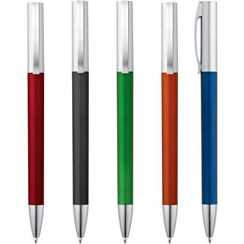 ELBE. Kugelschreiber Mit Drehmechanik, Metallclip , blau, Kunststoff, , Bild 4