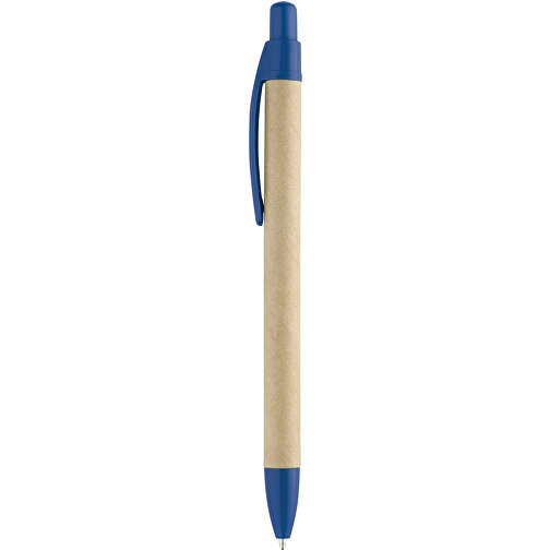 REMI. Kraftpapier-Kugelschreiber Mit Clip , blau, Kraftpapier, , Bild 1