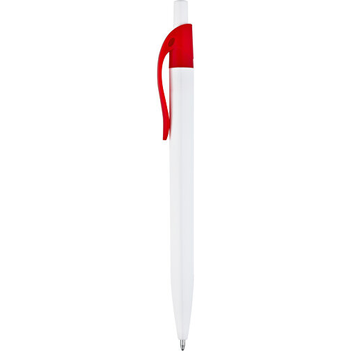 MARS. Kugelschreiber Mit Farbigem Clip , rot, Kunststoff, , Bild 1