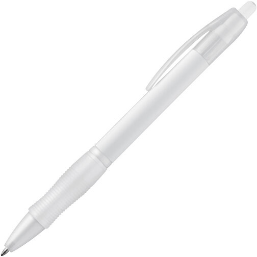 SLIM BK. Kugelschreiber Mit Gummigriff , weiß, Kunststoff, , Bild 2