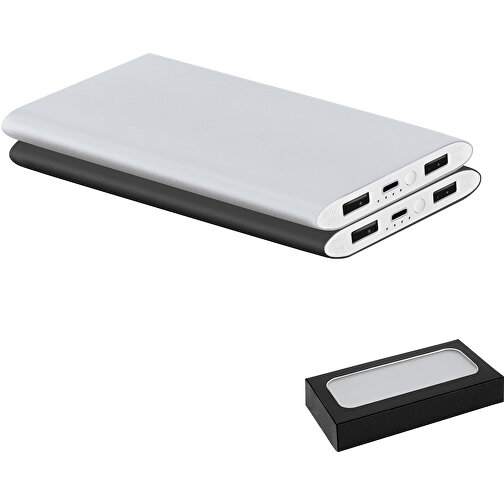 NOBEL. Powerbank Mit 7´200 MAh , schwarz, Aluminium, , Bild 2