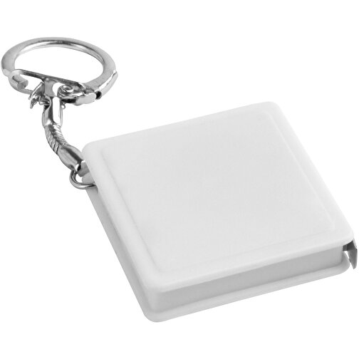 ASHLEY. Schlüsselanhänger Mit Maßband , weiß, Kunststoff, 9,00cm (Höhe), Bild 1