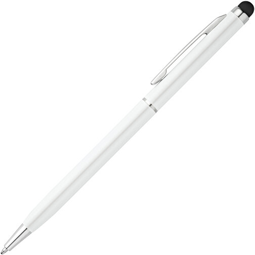 ZOE. Aluminium-Kugelschreiber Mit Drehmechanik Und Einer Touch-Spitze , weiß, Aluminium, , Bild 2