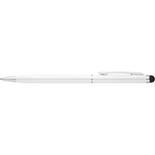 ZOE. Aluminium-Kugelschreiber Mit Drehmechanik Und Einer Touch-Spitze , weiß, Aluminium, , Bild 3