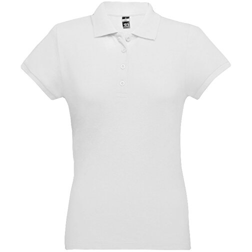 THC EVE WH. Kurzarm-Poloshirt Mit Gürtel Für Damen Aus Kardierter Baumwolle , weiss, 100% Baumwolle, S, 60,00cm x 40,00cm (Länge x Breite), Bild 2
