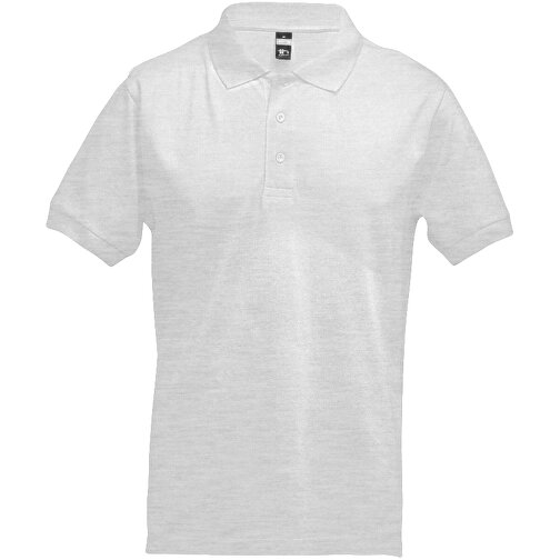 THC ADAM. Kurzarm-Poloshirt Aus Baumwolle Für Herren , weiss melliert, 100% Baumwolle, L, 71,50cm x 54,00cm (Länge x Breite), Bild 1