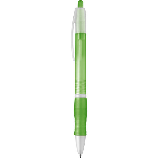 SLIM. Rutschfester Kugelschreiber Mit Clip , hellgrün, Kunststoff, , Bild 1