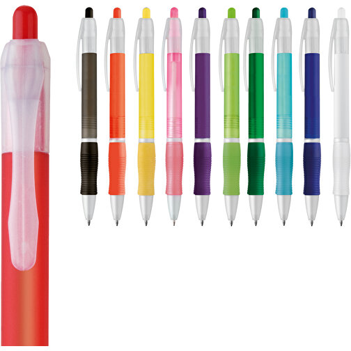 SLIM. Rutschfester Kugelschreiber Mit Clip , hellgrün, Kunststoff, , Bild 4