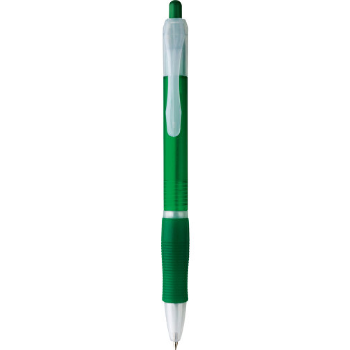 SLIM. Rutschfester Kugelschreiber Mit Clip , grün, Kunststoff, , Bild 1