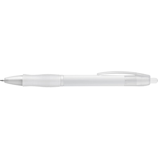 SLIM. Rutschfester Kugelschreiber Mit Clip , weiß, Kunststoff, , Bild 3