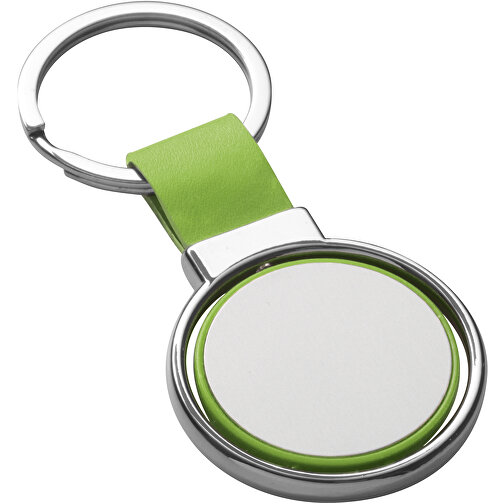 ALBRIGHT. Schlüsselanhänger Aus Metall , hellgrün, Lederimitation und Metall, , Bild 1
