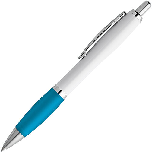 MOVE BK. Kugelschreiber Mit Clip Und Metall Applikationen , hellblau, Kunststoff, , Bild 2