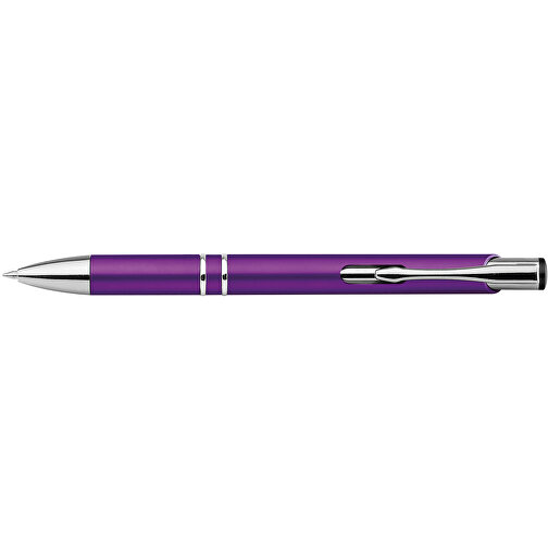 BETA PLASTIC. Kugelschreiber Mit Clip Aus Metall , lila, Kunststoff, , Bild 3