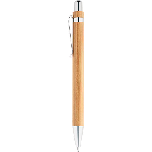 HERA. Bambus-Kugelschreiber Mit Einem Metallclip , natur, Bambus. Metall, , Bild 1