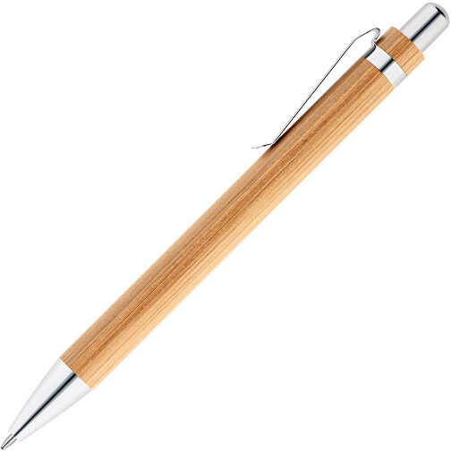 HERA. Bambus-Kugelschreiber Mit Einem Metallclip , natur, Bambus. Metall, , Bild 2