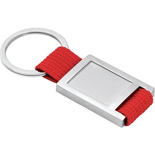 ANCHOR. Schlüsselanhänger Aus Metall Und Gurtband , rot, Metall und Gurtband, , Bild 1