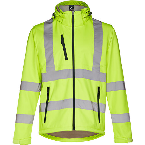 THC ZAGREB WORK. Softshell-Jacke Mit Hoher Sichtbarkeit (Unisex) , gelb hexachrome, Polyester, XXL, 80,00cm x 66,00cm (Länge x Breite), Bild 1