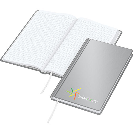 Cuaderno Easy-Book Basic Pocket x.press, gris plateado, serigrafía digital, Imagen 1