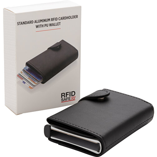 Standard aluminium RFID kortholder med PU lommebok, Bilde 8