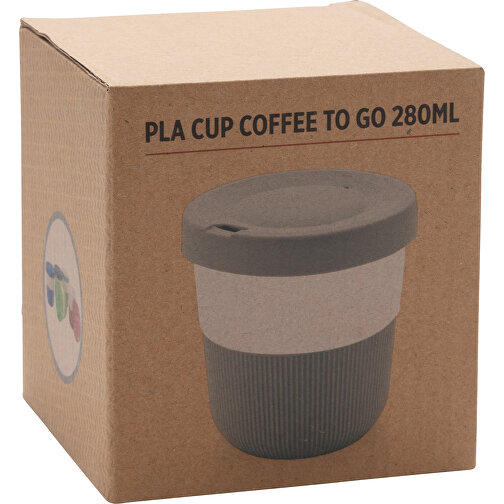 PLA Cup Coffee-To-Go 280ml, Grau , grau, PLA, 8,60cm (Höhe), Bild 8