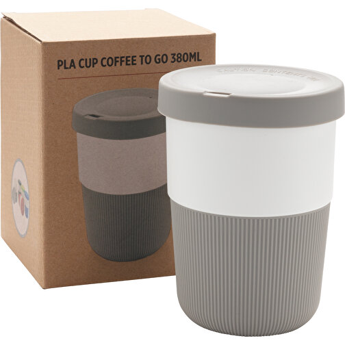 PLA Cup Coffee-To-Go 380ml, Grau , grau, PLA, 11,50cm (Höhe), Bild 7