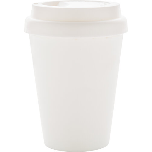 Wiederverwendbarer Doppelwandiger Kaffeebecher 300ml, Weiss , weiss, PP, 12,80cm (Höhe), Bild 2