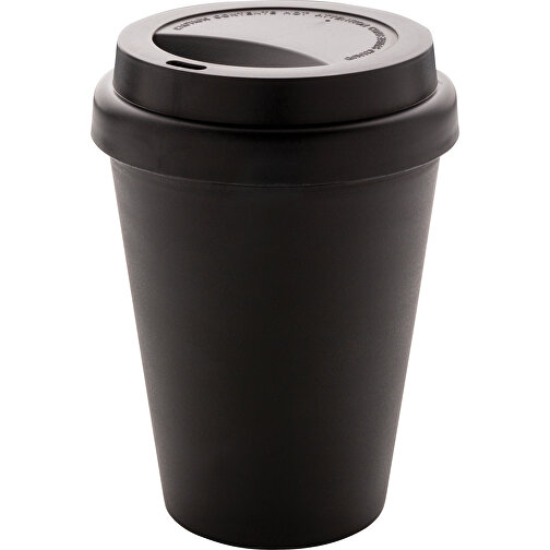 Wiederverwendbarer Doppelwandiger Kaffeebecher 300ml, Schwarz , schwarz, PP, 12,80cm (Höhe), Bild 1