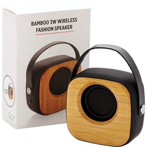 Bambus 3W Wireless Fashion Speaker, Schwarz , schwarz, ABS, 7,50cm x 7,00cm (Länge x Höhe), Bild 8