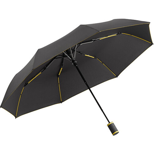 Taschenschirm FARE® AC Mini Style , Fare, schwarz-gelb, 100% Polyester-Pongee (recycelt & waterSAVE®), , Bild 1