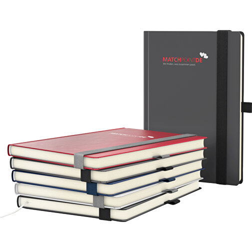 Notesbog Vision-Book Cream A5 Bestseller, antracit, digital silketryk, Billede 2