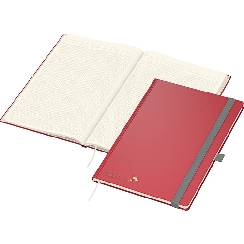 Notizbuch Vision-Book Creme Bestseller A4, Rot Inkl. Goldprägung , rot, gold, Cremefarbenes Schreibpapier 90 g/m², 29,70cm x 21,00cm (Länge x Breite), Bild 1