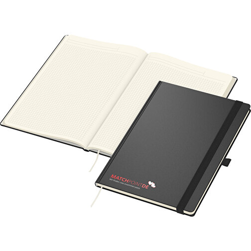 Notebook Vision-Book Cream A4 Bestseller, czarny, sitodruk cyfrowy, Obraz 1