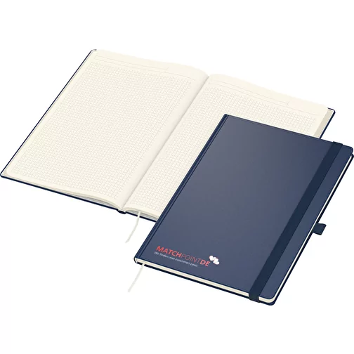 Cahier Vision-Book crème A4 x.press bleu foncé, sérigraphie numérique, Image 1