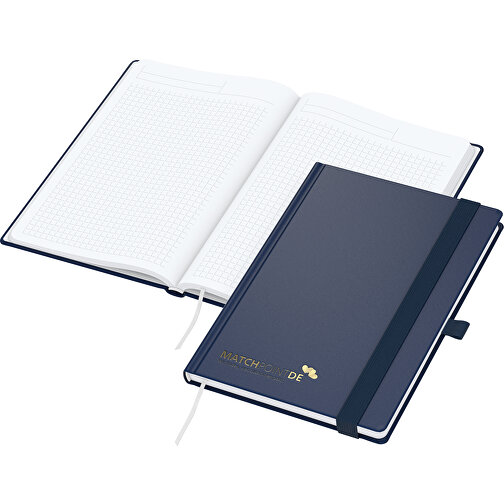 Notesbog Vision-Book White A5 Bestseller, blå, guld prægning, hvid A5 Bestseller, Billede 1
