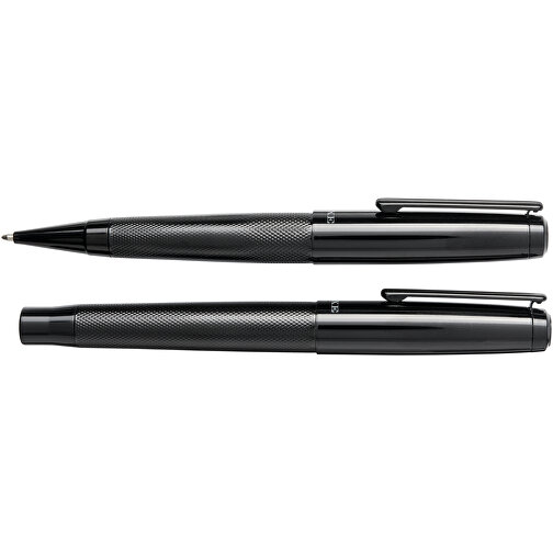 Set regalo con coppia di penne Gloss (nero, Metallo, 150g) come  articoli-promozionali su