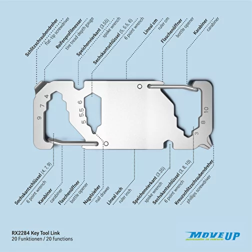 Set de cadeaux / articles cadeaux : ROMINOX® Key Tool Link (20 functions) emballage à motif Happy , Image 10