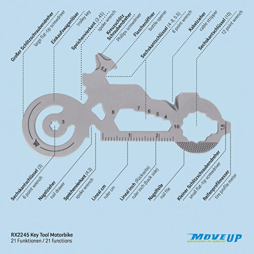 Set de cadeaux / articles cadeaux : ROMINOX® Key Tool Motorbike (21 functions) emballage à motif H, Image 10