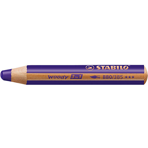 STABILO Woody 3 In 1 Farbstift , Stabilo, violett, Holz, 11,30cm x 1,60cm x 1,60cm (Länge x Höhe x Breite), Bild 1