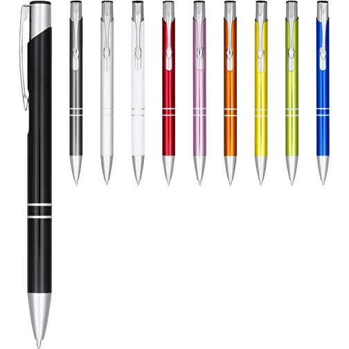 Stylo bille rétractable en aluminium anodisé Moneta, Image 1