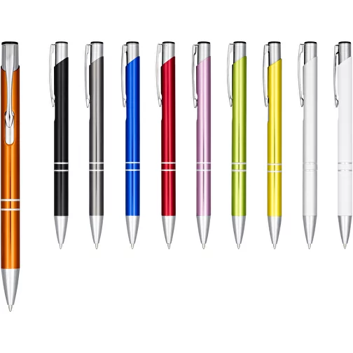 Stylo bille rétractable en aluminium anodisé Moneta, Image 3