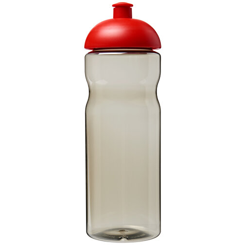 H2O Active® Eco Base 650 Ml Sportflasche Mit Stülpdeckel , kohle transparent / rot, PCR Kunststoff, 90% PP Kunststoff, 10% TPE Kunststoff, 22,40cm (Höhe), Bild 2