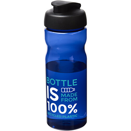 H2O Active® Eco Base 650 Ml Sportflasche Mit Klappdeckel , blau / schwarz, PCR Kunststoff, PP Kunststoff, 22,10cm (Höhe), Bild 2