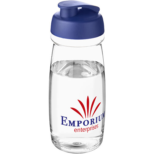 H2O Active® Pulse 600 Ml Sportflasche Mit Klappdeckel , transparent / blau, PET Kunststoff, PP Kunststoff, 20,30cm (Höhe), Bild 2