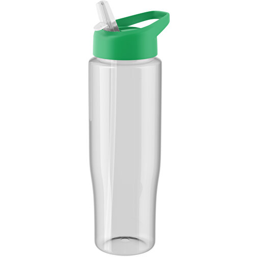 H2O Active® Tempo 700 Ml Sportflasche Mit Ausgussdeckel , transparent / grün, PET Kunststoff, 72% PP Kunststoff, 17% SAN Kunststoff, 11% PE Kunststoff, 23,90cm (Höhe), Bild 1