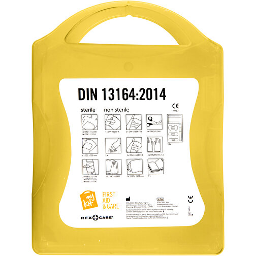 MyKit Erste-Hilfe DIN 13164 , gelb, Kunststoff, 27,00cm x 19,70cm x 7,60cm (Länge x Höhe x Breite), Bild 5