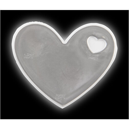 RFX™ S-12 Reflektierender Herz PVC-Aufkleber M , weiß, PVC, Vinyl, 6,60cm x 5,40cm (Länge x Höhe), Bild 4