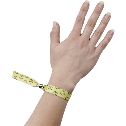 Et Vollfarbig Bedrucktes Festival-Armband , gelb, Polyester, 33,00cm x 1,50cm (Länge x Breite), Bild 2