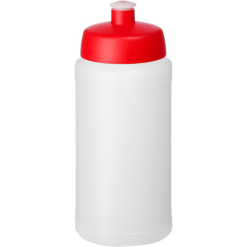 Baseline® Plus 500 Ml Flasche Mit Sportdeckel , transparent / rot, HDPE Kunststoff, PP Kunststoff, 18,50cm (Höhe), Bild 1