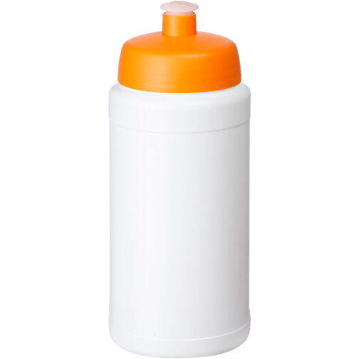 Baseline® Plus 500 Ml Flasche Mit Sportdeckel , weiß / orange, HDPE Kunststoff, PP Kunststoff, 18,50cm (Höhe), Bild 1