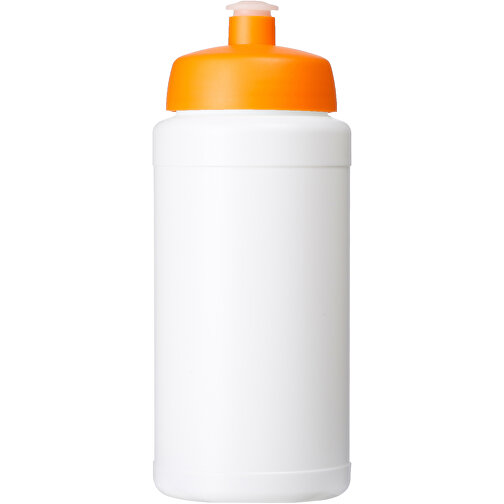 Baseline® Plus 500 Ml Flasche Mit Sportdeckel , weiß / orange, HDPE Kunststoff, PP Kunststoff, 18,50cm (Höhe), Bild 3